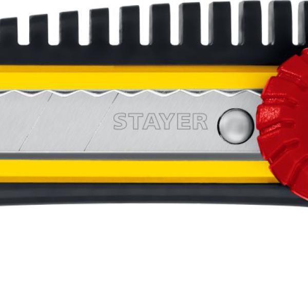 Нож с винтовым фиксатором KS-18, сегмент. лезвия 18 мм, STAYER 09161