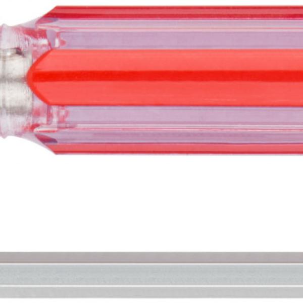 Отвертка 6х85 мм ph2/sl6 с переставным жалом, пластиковая красная прозрачная ручка 56210